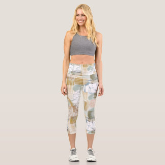 Modern Abstract Pattern Capri Leggings