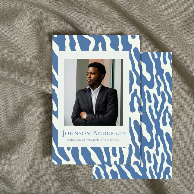 Modern abstract Pattern graduation announcement  Einladung (Von Creator hochgeladen)