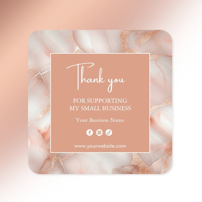Modern Abstract Rose Gold Business Sticker (Von Creator hochgeladen)