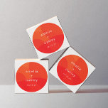 Modern Abstract Shapes Orange Bold Custom Wedding Runder Aufkleber<br><div class="desc">Modern Abstract Shapes Orange Bold Unique Custom Wedding Classic Round Sticker</div>