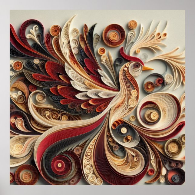 Modern Abstract Swirl Poster – Elegant Wall Art  (Vorne)