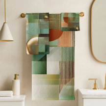 Modern Abstract Teal Green Gold Pattern