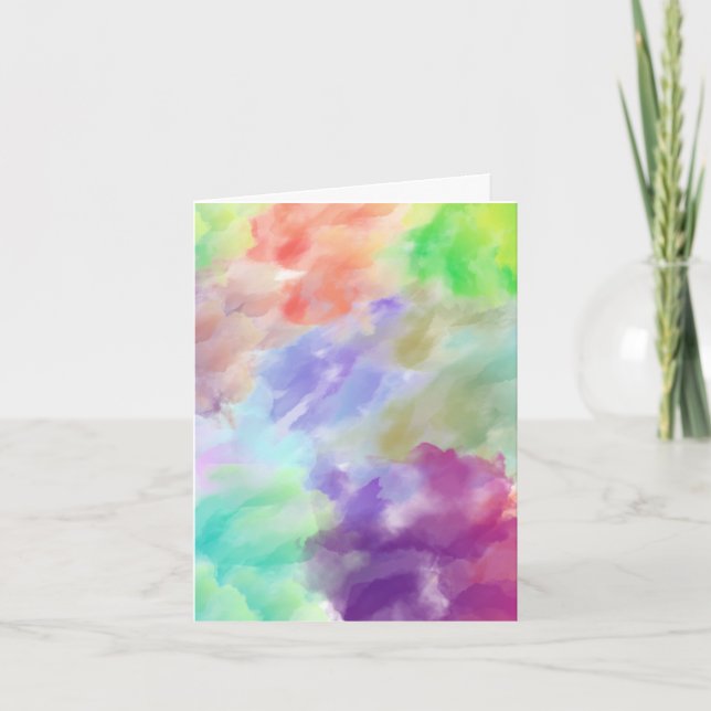 Modern Abstract Watercolor Clouds Colorful Pastel  Karte (Vorderseite)
