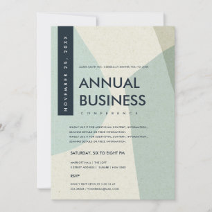 MODERN ABSTRAKT ART AQUA BLAUE KONFERENZ EINLADUNG