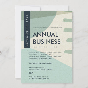 MODERN ABSTRAKT ART AQUA BLAUE KONFERENZ EINLADUNG