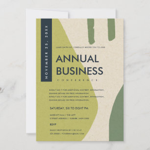 MODERN ABSTRAKT ART LIME GREEN CONFERENCE EVENT EINLADUNG