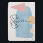 Modern Abstrakt Blush Pink Blue Shapes Monogram iPad Pro Cover<br><div class="desc">Design bietet eine lustige Gruppe moderner abstrakt minimalistischer Formen in Rosa,  Blau und Schwarz. Passen Sie den Namen der Wahl an. Eine tolle Geschenkidee für jeden Anlaß.</div>