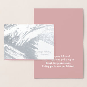 Modern Abstrakt Brush Birthday Real Foil Card Folienkarte