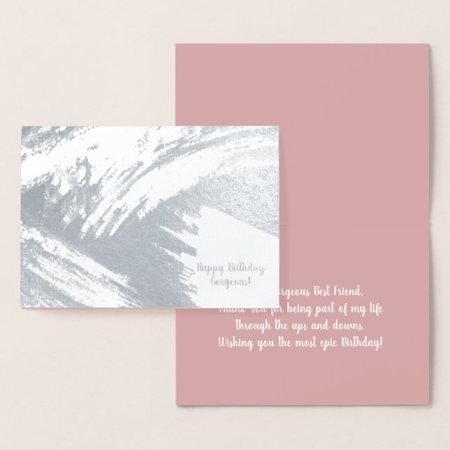 Modern Abstrakt Brush Birthday Real Foil Card Folienkarte (Anzeige)