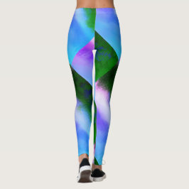 MODERN abstrakt gezeichnet blau-lila-grün-mosaik Leggings