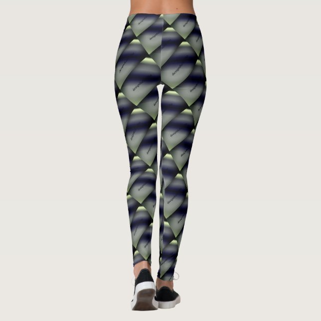 MODERN abstrakt gezeichnet, hellgelb, grau Leggings (Rückseite)