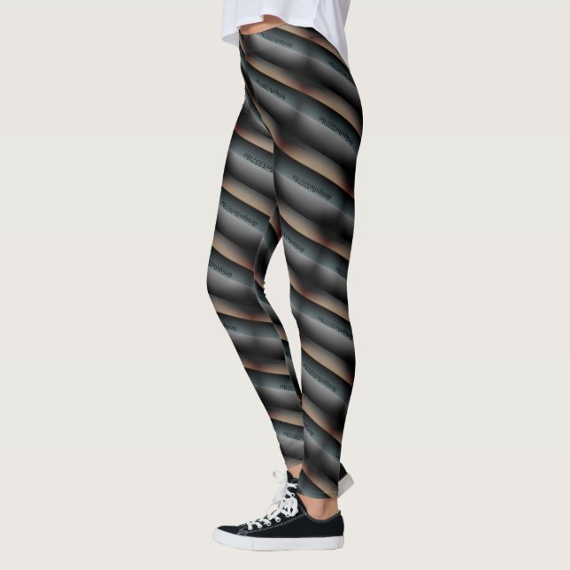 MODERN abstrakt gezeichnet, hellgrau, schwarz brau Leggings (Links)