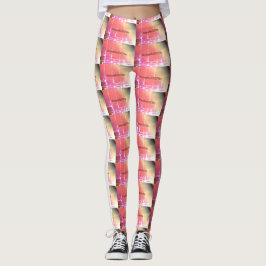 MODERN abstrakt gezeichnet hellrot Leggings