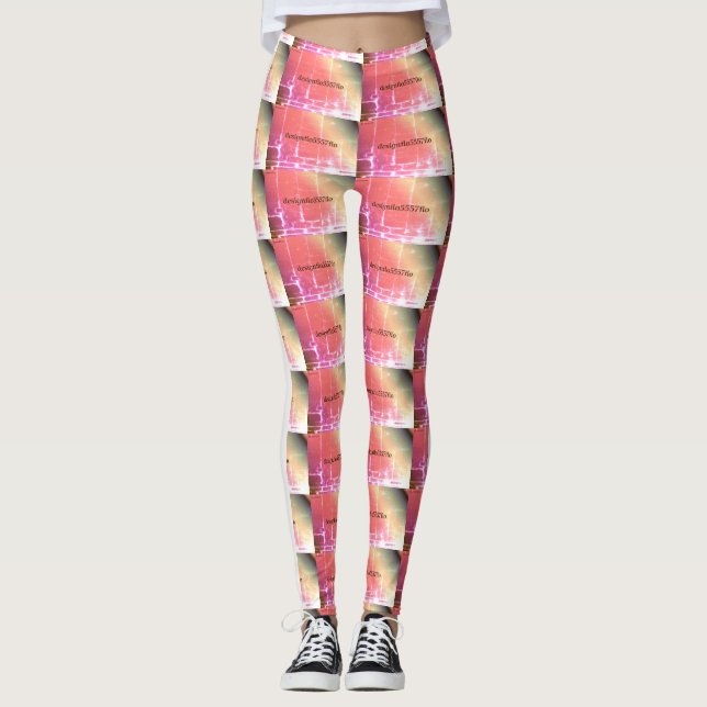 MODERN abstrakt gezeichnet hellrot Leggings (Vorderseite)
