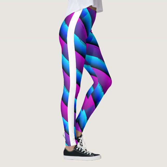 MODERN abstrakt gezeichnet hellweiß - lila blau Leggings (Rechts)