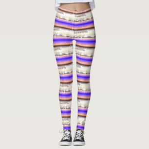 MODERN abstrakt gezeichnet in blau-hellbraun Leggings
