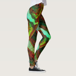 MODERN abstrakt gezeichnet in grün-blau-rot-Leggin Leggings