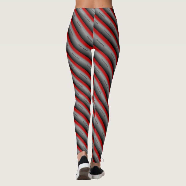 MODERN abstrakt gezeichnet in hellgrauem Schwarz Leggings (Rückseite)