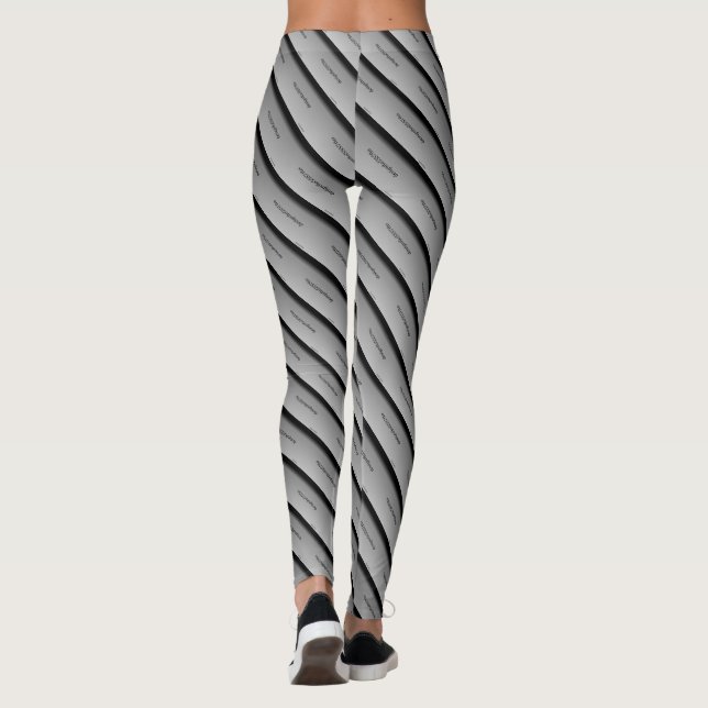 MODERN abstrakt gezeichnet in hellgrauem Schwarz Leggings (Rückseite)