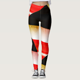 MODERN abstrakt gezeichnet in Schwarzweiß-Gelb Leggings
