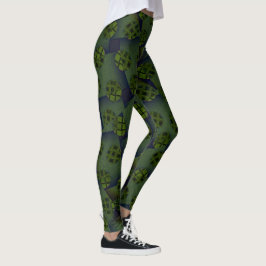 MODERN abstrakt gezeichnet in tiefgrün-schwarz-Leg Leggings