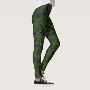 MODERN abstrakt gezeichnet in tiefgrün-schwarz-Leg Leggings