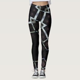 MODERN abstrakt gezeichnet schwarz-grau Leggings