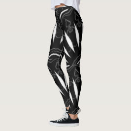 MODERN abstrakt gezeichnet Schwarzweiß-Mosaik Leggings