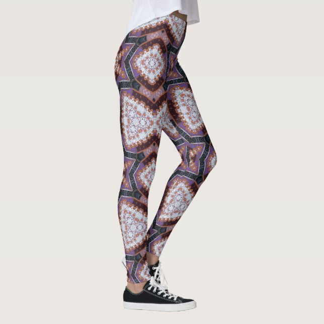 MODERN abstrakt gezeichnet tiefblau-braun Leggings (Rechts)
