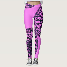 MODERN abstrakt gezeichnet, tiefblau-rosa Farbe: # Leggings