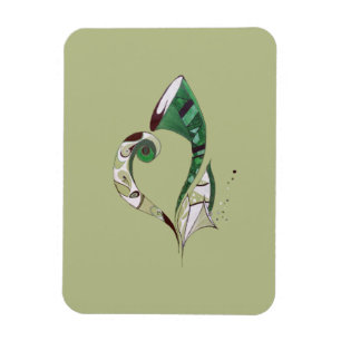 Modern abstrakt Green hand gezeichnete Tintenzeich Magnet