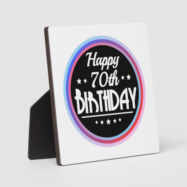 Modern Abstrakt Happy 70. Geburtstag Fotoplatte (Vorderseite)