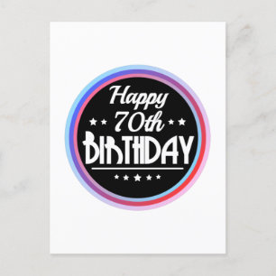 Modern Abstrakt Happy 70. Geburtstag Postkarte