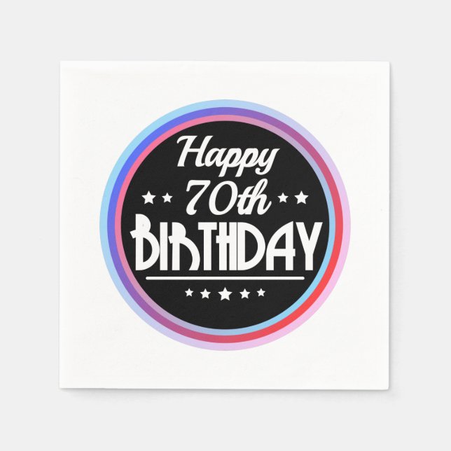 Modern Abstrakt Happy 70. Geburtstag Serviette (Vorderseite)
