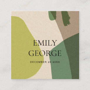 MODERN ABSTRAKT LIME GREEN ART WEDING WEBSITE QUADRATISCHE VISITENKARTE