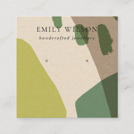 MODERN ABSTRAKT LIME GREEN KRA ART EARRING DISPLAY QUADRATISCHE VISITENKARTE