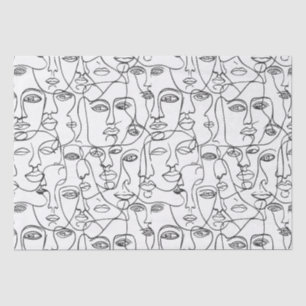 Modern Abstrakt Line Art Feminist Seidenpapier