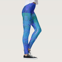 MODERN abstrakt zeichnend in blau-grün-mosaik Leggings