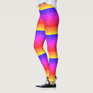 MODERN abstrakt zeichnend in Gelb-Rot-Blau-Mosaik Leggings