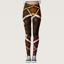 MODERN abstrakt zeichnend in Gelb-Rot-Bräunen-Mosa