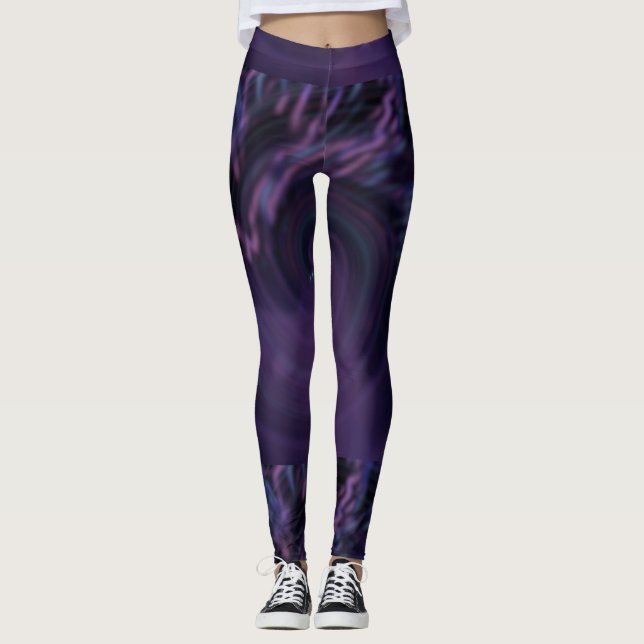 MODERN abstrakt zeichnend in Rosa-lila-Blau-Mosaik Leggings (Vorderseite)