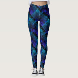 MODERN abstrakt zeichnend-schwarz-blau-lila-mosaik Leggings