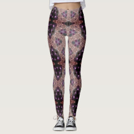 MODERN abstrakt zeichnend Schwarz-lila-Mosaik Leggings