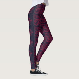 MODERN abstrakt zeichnend Schwarz-Rot-Mosaik Leggings
