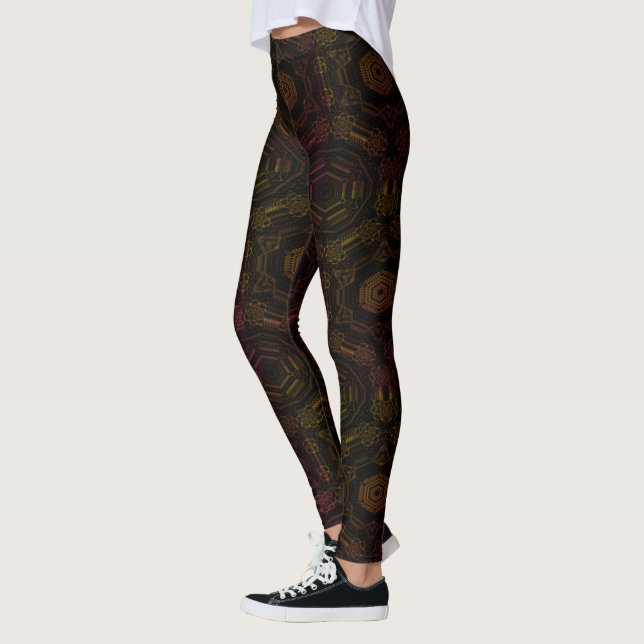 MODERN abstrakt zeichnend Schwarzlichtmosaik Leggings (Links)