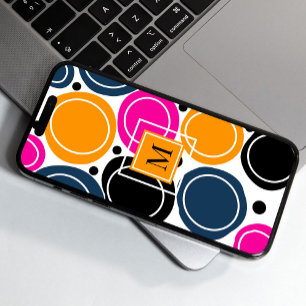 Modern Abstrakte Circles Monogram Pink Aquamarin Case-Mate iPhone 14 Hülle