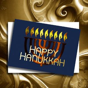 Modern Abstrakte Menorah Kupfer Rost Folien Feiertagskarte