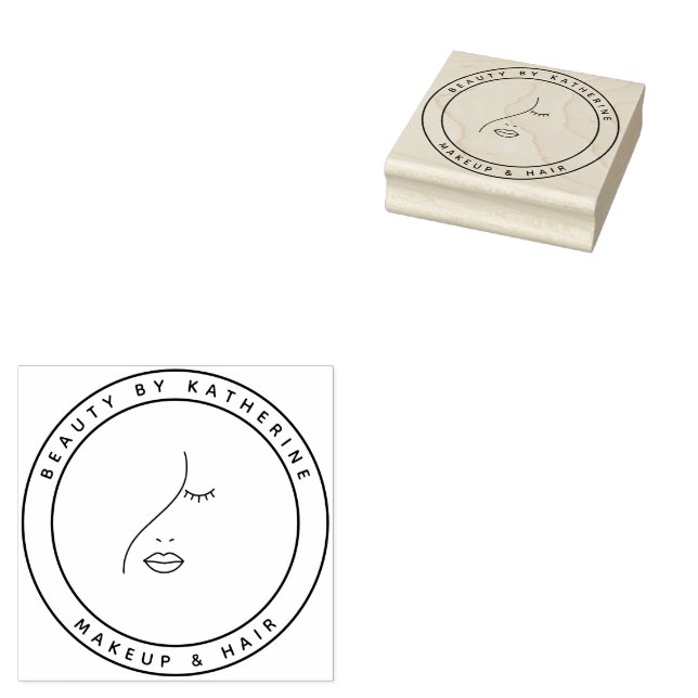 Modern Abstraktes Beauty Face Logo Gummistempel (Stempel)