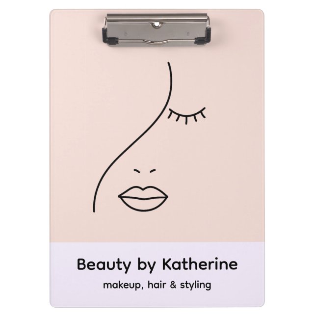 Modern Abstraktes Beauty Face Logo Klemmbrett (Vorderseite)