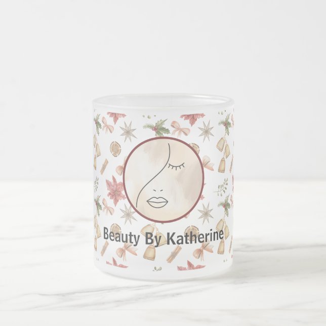 Modern Abstraktes Beauty Face Logo Mattglastasse (Mittel)
